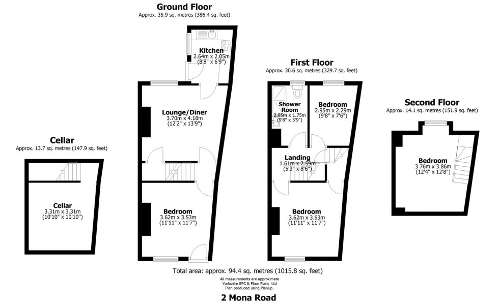 Floorplan for 2 Mona Road, Crookes, Sheffield