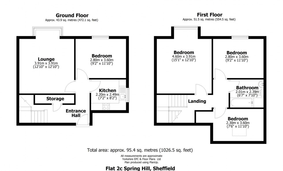 Floorplan for Flat 2C, Springhill Court, Crookesmoor, Sheffield