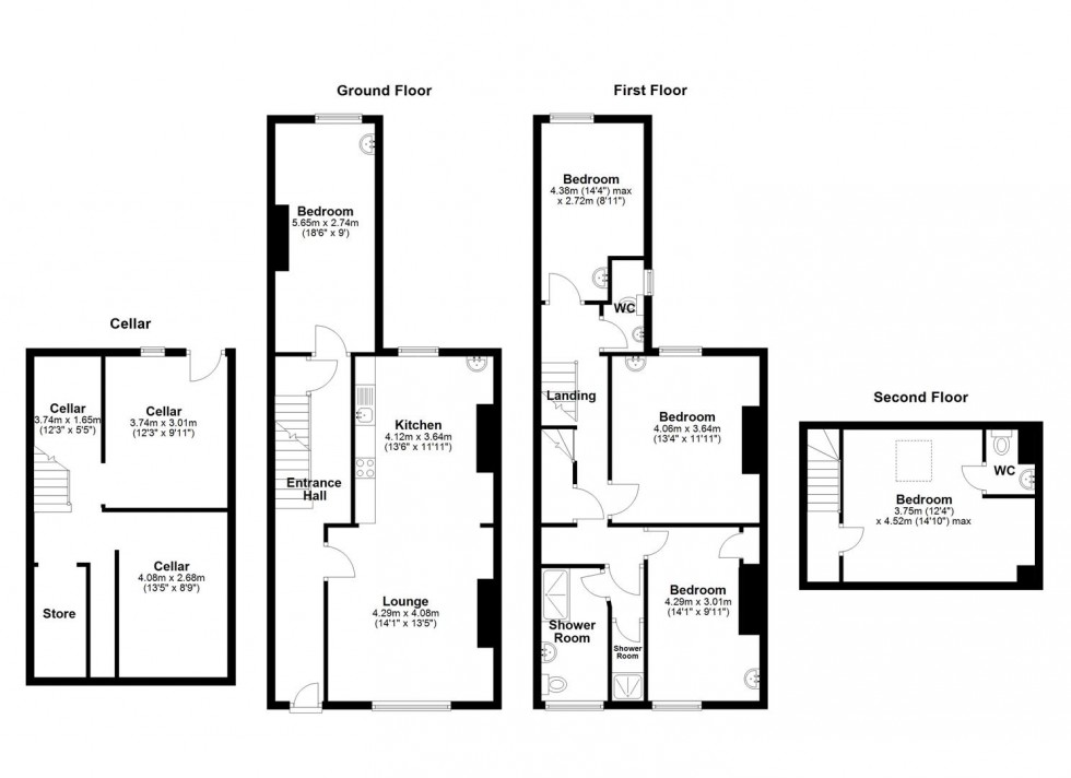 Floorplan for 427 Glossop Road, Broomhill, Sheffield