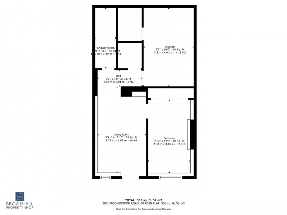 Floorplan for GF 383a Crookesmoor Road, Crookesmoor