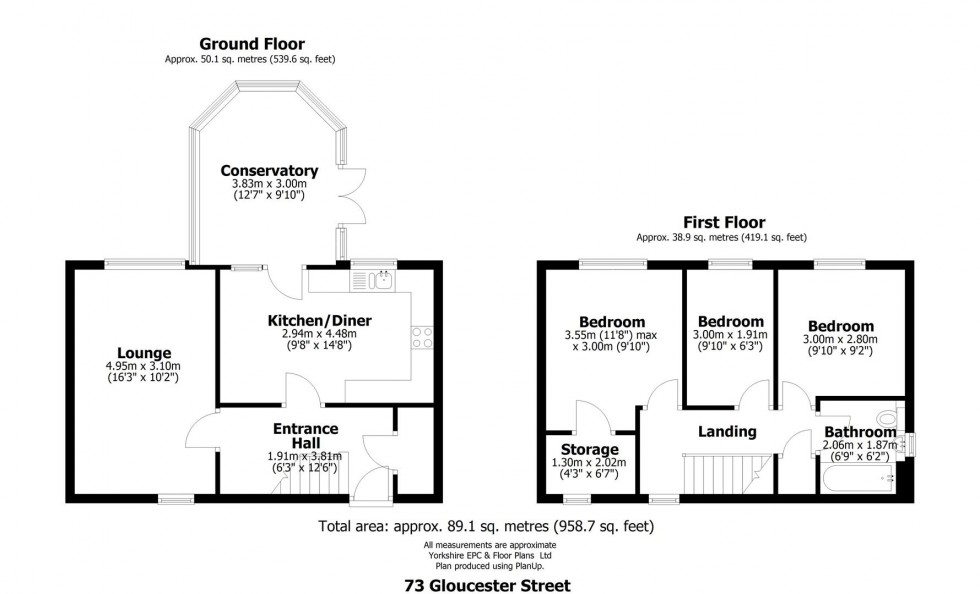 Floorplan for 73 Gloucester Street, Broomhall, Sheffield