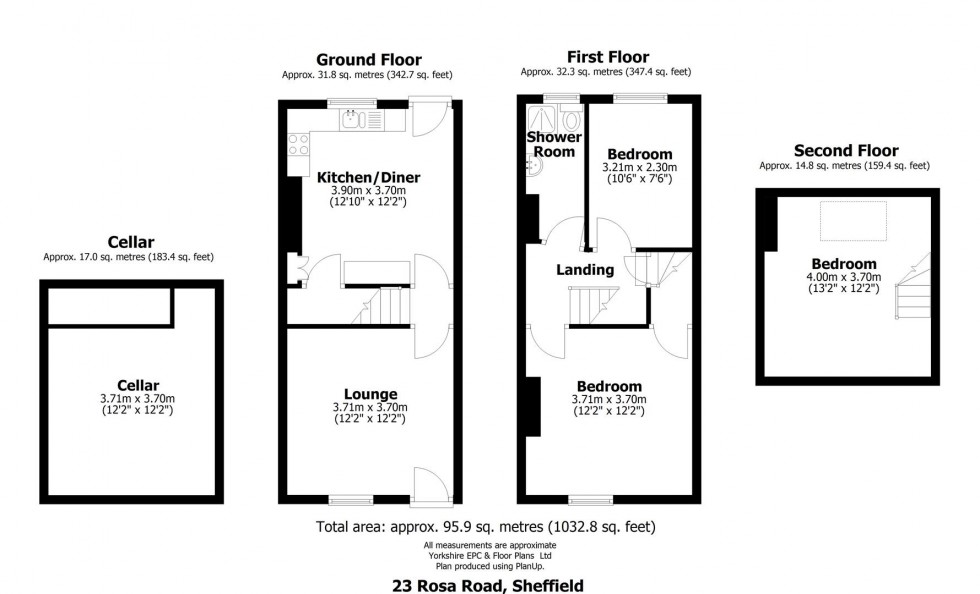 Floorplan for 23 Rosa Road, Crookesmoor, Sheffield