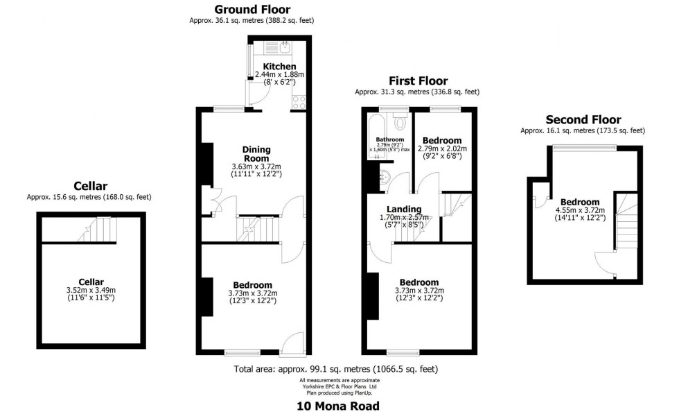 Floorplan for 10 Mona Road, Crookes, Sheffield