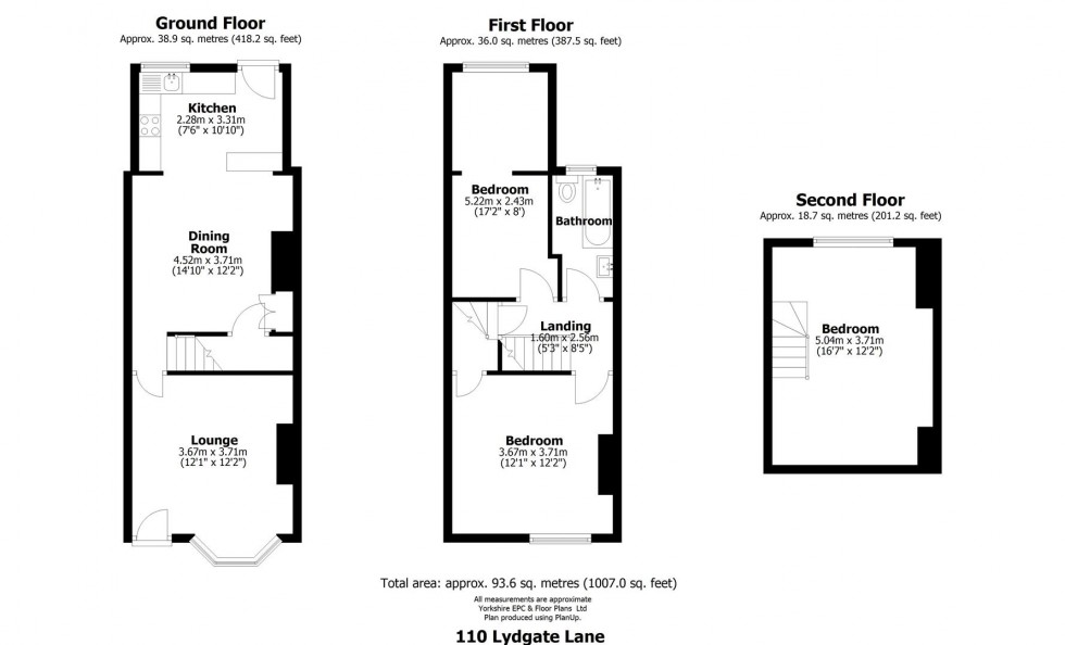 Floorplan for 110 Lydgate Lane, Crookes, Sheffield