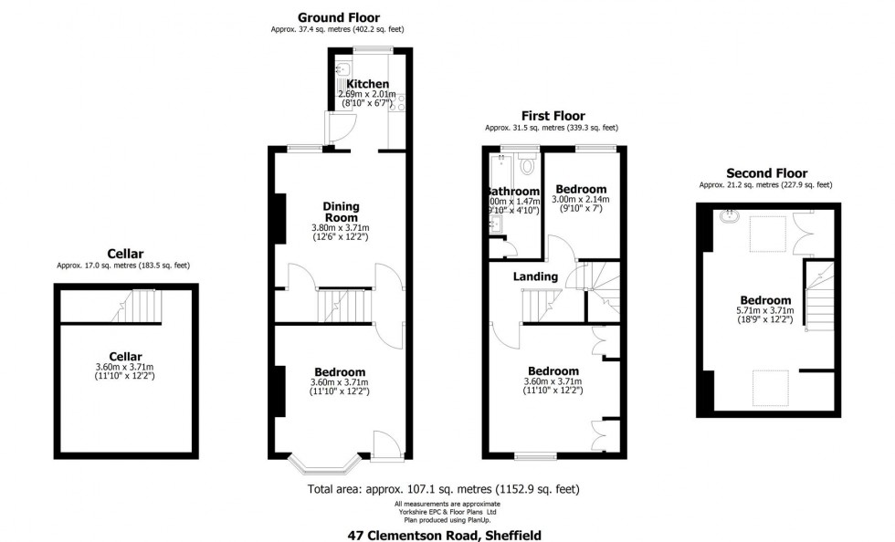 Floorplan for 47 Clementson Road, Crookes