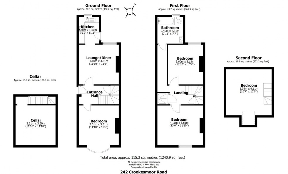 Floorplan for 242 Crookesmoor Road, Sheffield