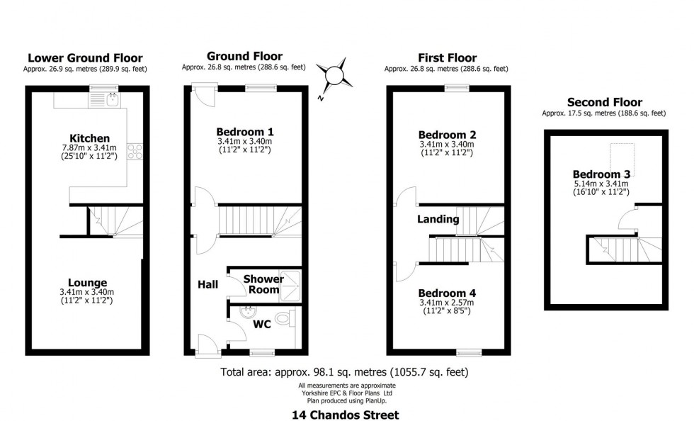 Floorplan for 14 Chandos Street, Sheffield