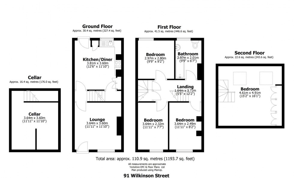 Floorplan for 91 Wilkinson Street, Sheffield