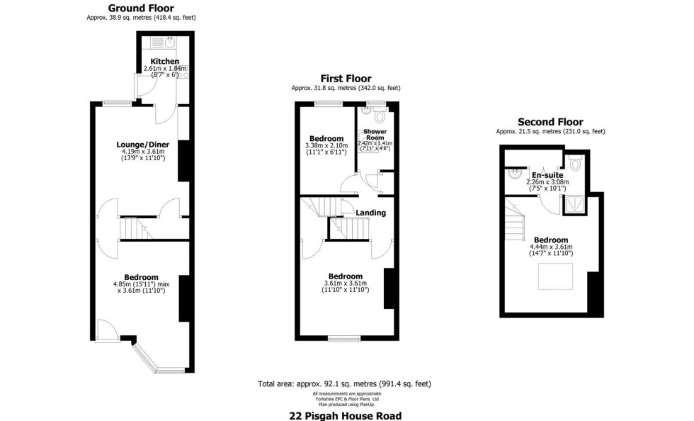 Floorplan for 20 Pisgah House Road, Broomhill, Sheffield