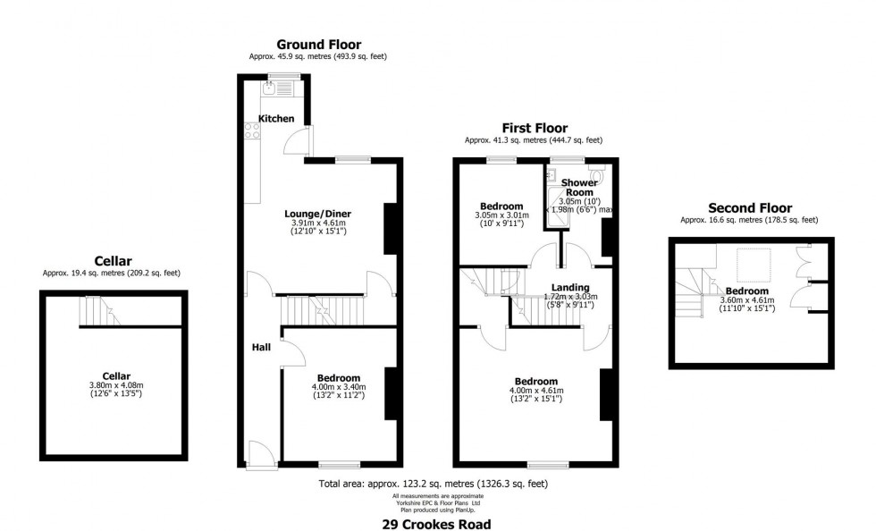 Floorplan for 29 Crookes Road, Sheffield