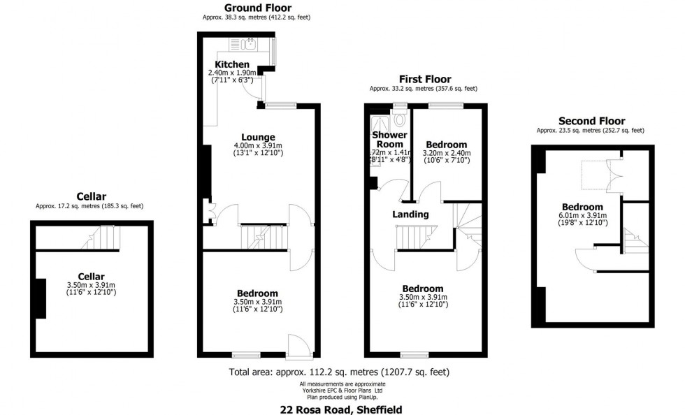 Floorplan for 22 Rosa Road, Crookesmoor, Sheffield