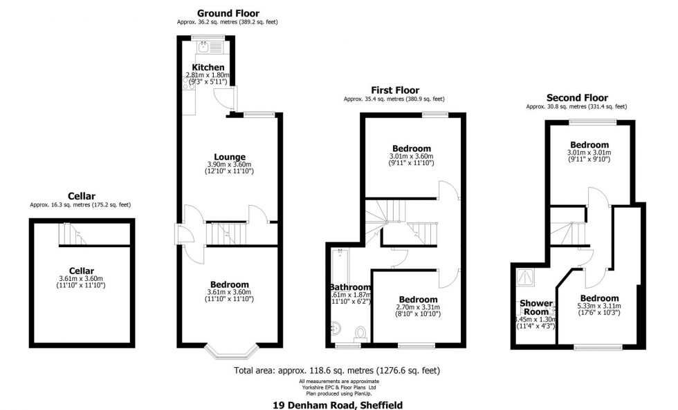 Floorplan for 19 Denham Road, Off Ecclesall Road, Sheffield