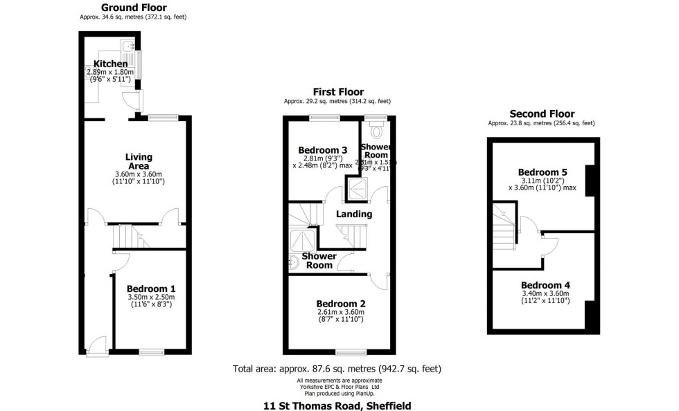 Floorplan for 11 St. Thomas Road, Sheffield