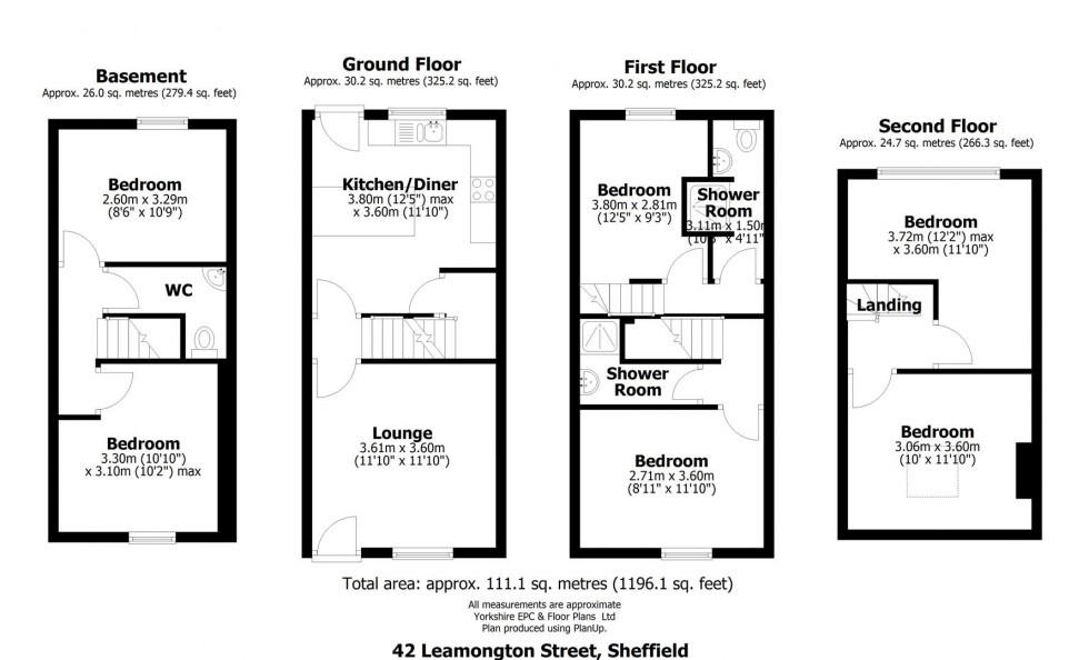 Floorplan for 42 Leamington Street, Sheffield