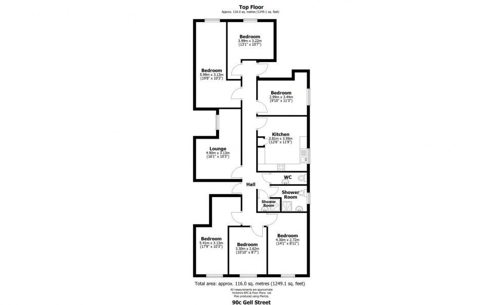 Floorplan for 90C Gell Street, Sheffield