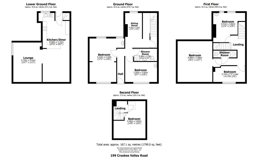 Floorplan for 199 Crookes Valley Road, Sheffield