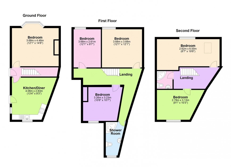 Floorplan for 12 Moor End Road, Crookesmoor, Sheffield