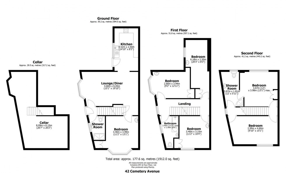 Floorplan for 42 Cemetery Avenue, Sheffield