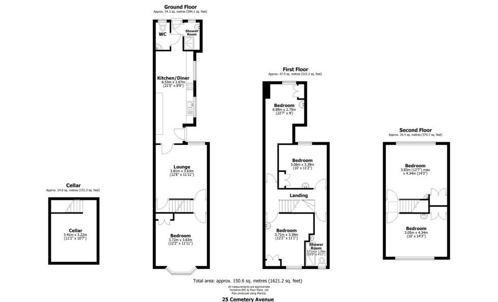 Floorplan for 25 Cemetery Avenue, Sheffield