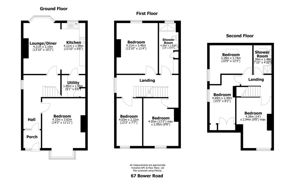 Floorplan for 67 Bower Road, Crookesmoor, Sheffield