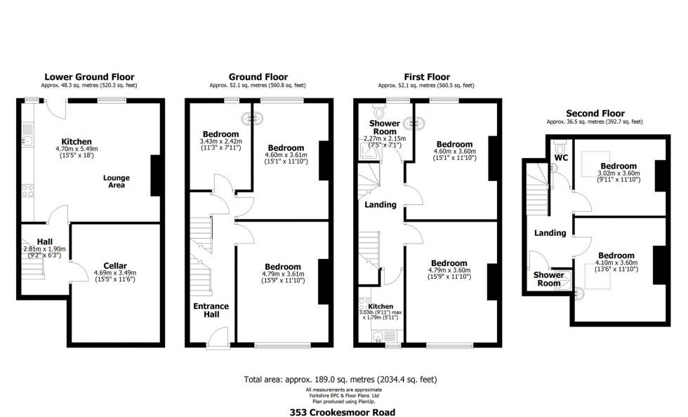 Floorplan for 353 Crookesmoor Road, Sheffield