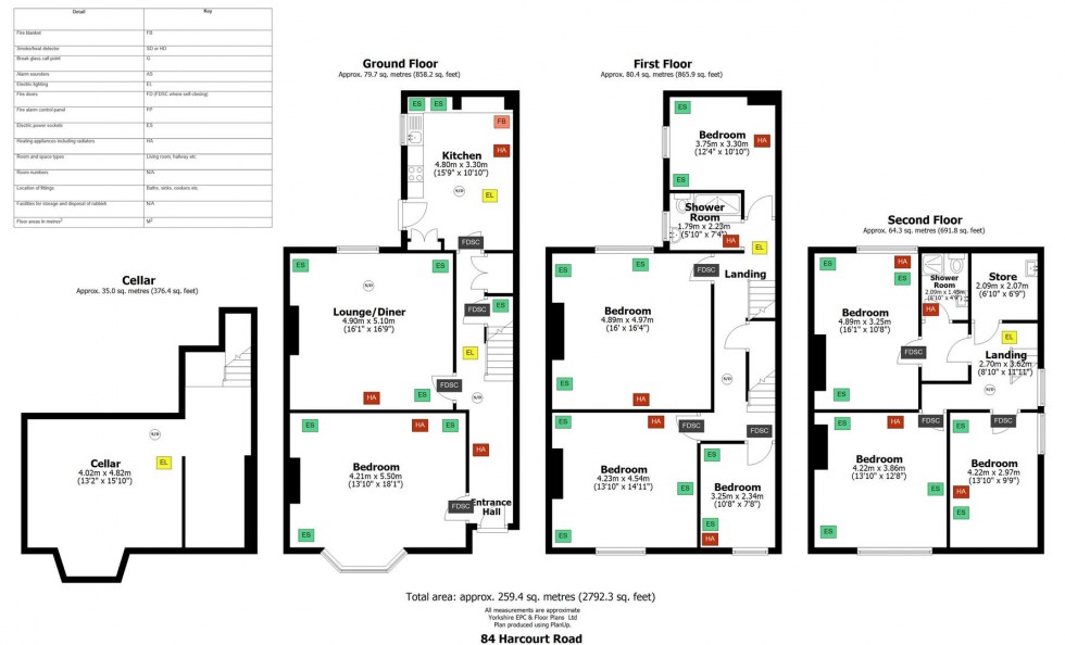 Floorplan for 84 Harcourt Road, Crookesmoor, Sheffield