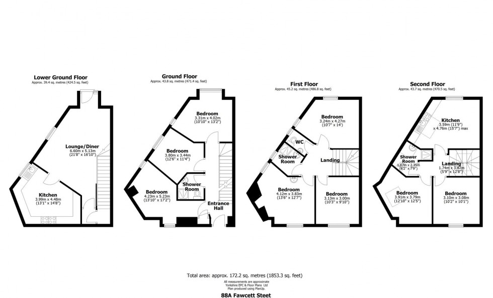 Floorplan for 88A Fawcett Street, Sheffield