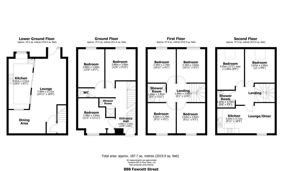 Floorplan for 88B Fawcett Street, Sheffield