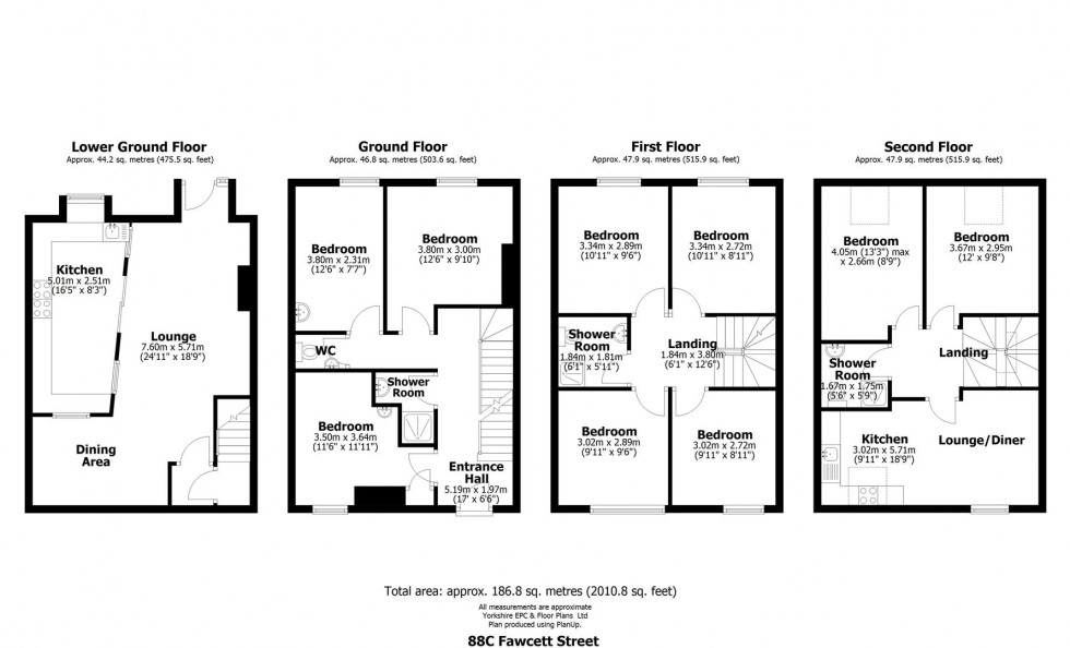 Floorplan for 88C Fawcett Street, Sheffield