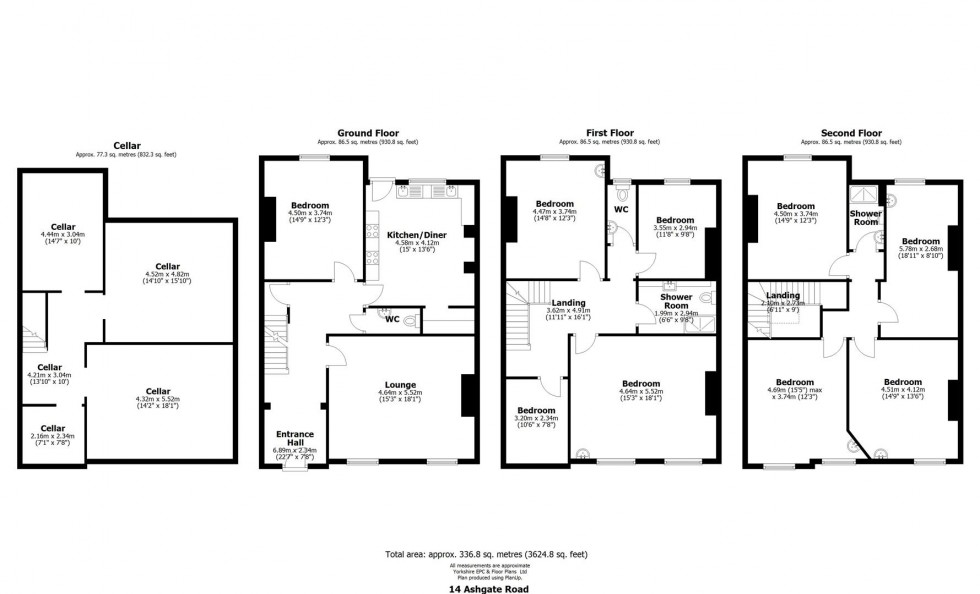 Floorplan for 14 Ashgate Road, Sheffield