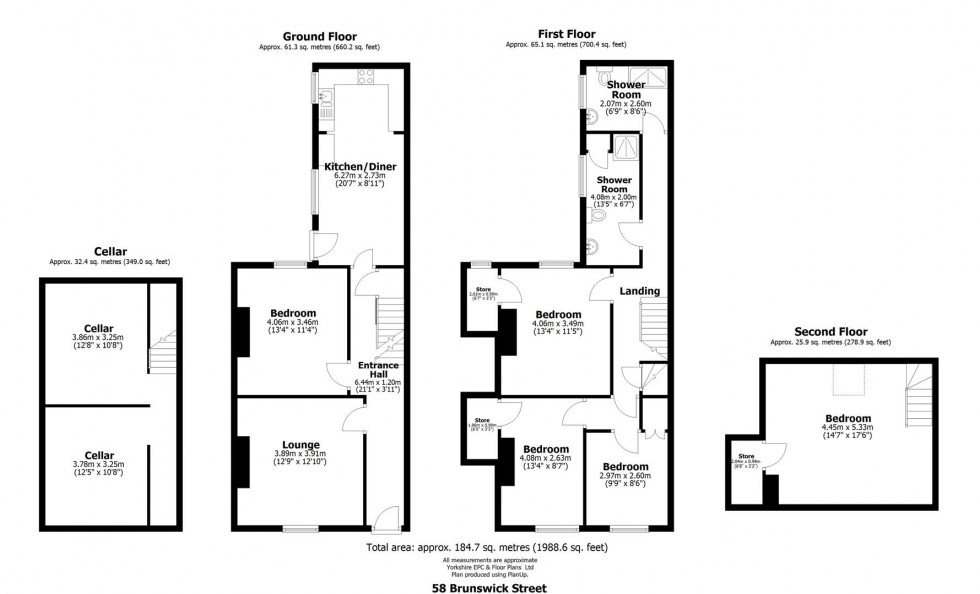 Floorplan for 58 Brunswick Street, Broomhall, Sheffield