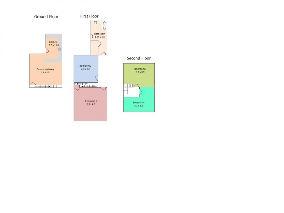 Floorplan for 158A Crookes, Crookes, Sheffield