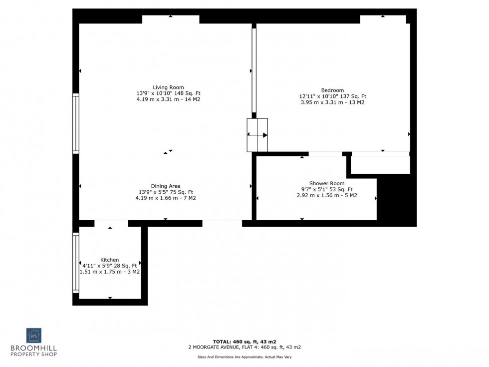 Floorplan for Flat 4, 2 Moorgate Avenue, Crookesmoor