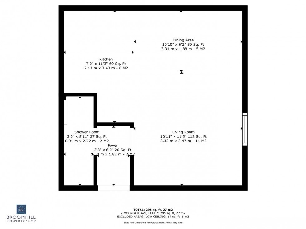 Floorplan for Flat 7, 2 Moorgate Avenue, Crookesmoor