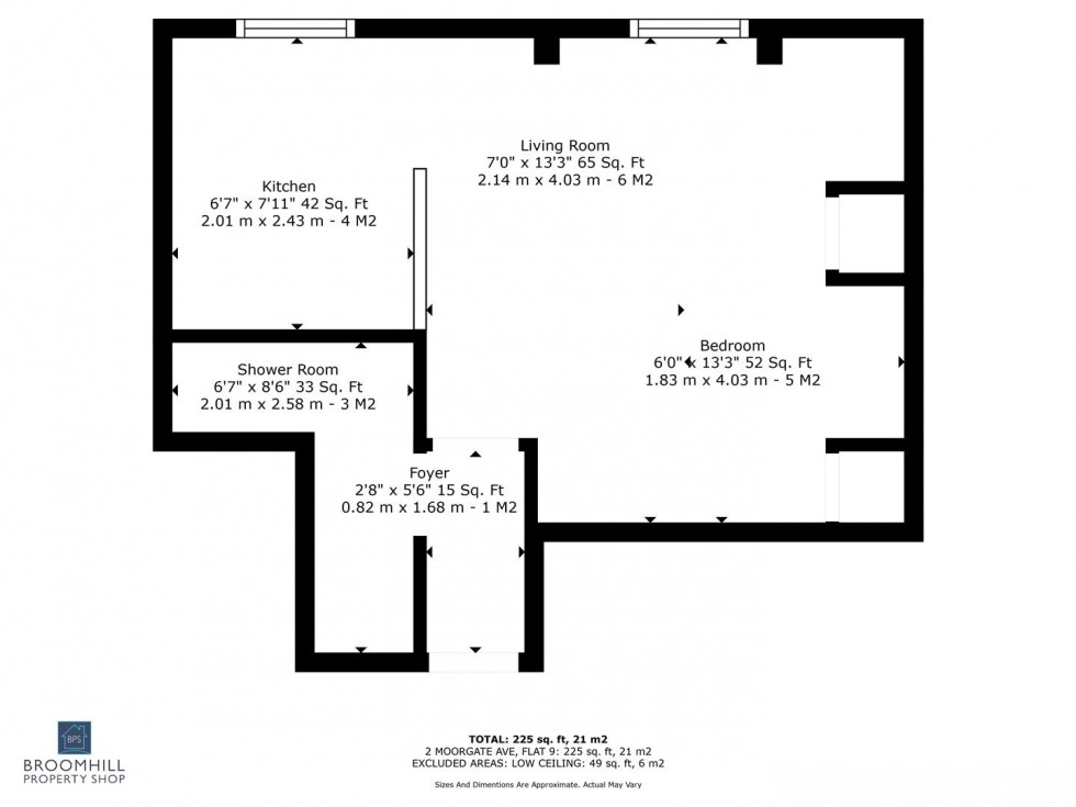 Floorplan for Flat 9, 2 Moorgate Avenue, Crookesmoor