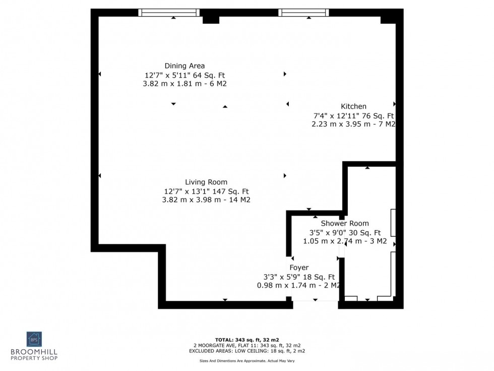 Floorplan for Flat 11, 2 Moorgate Avenue, Crookesmoor