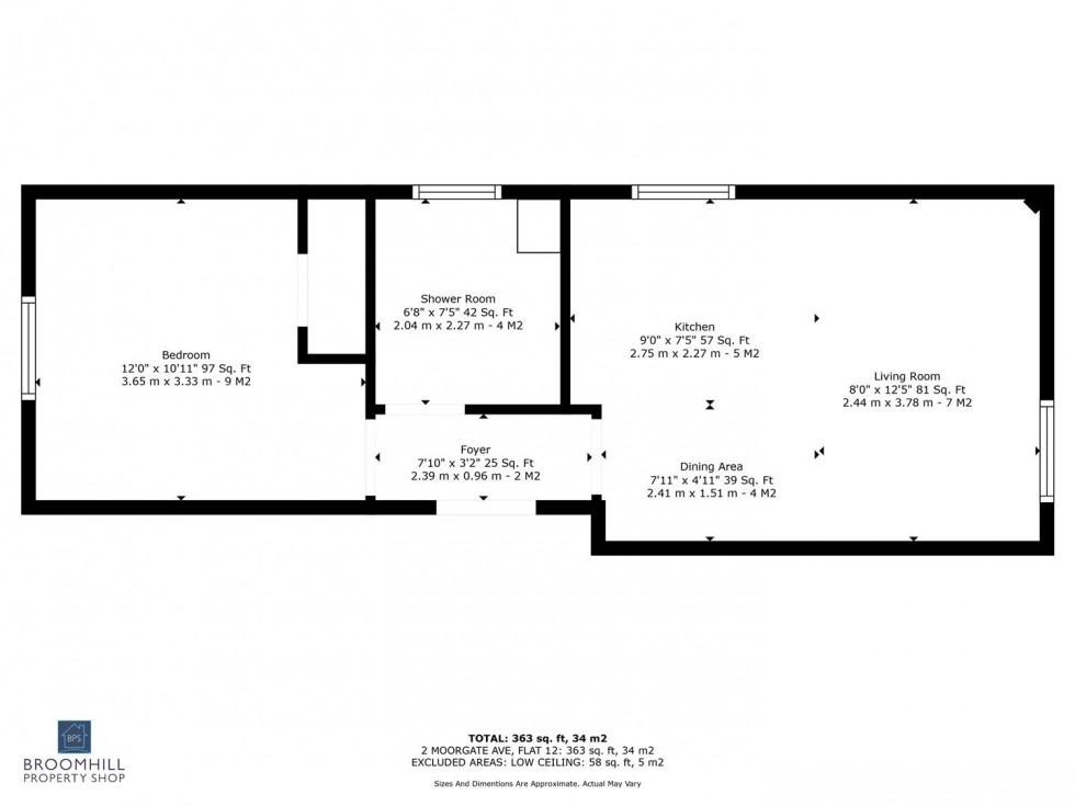 Floorplan for Flat 12, 2 Moorgate Avenue, Crookesmoor