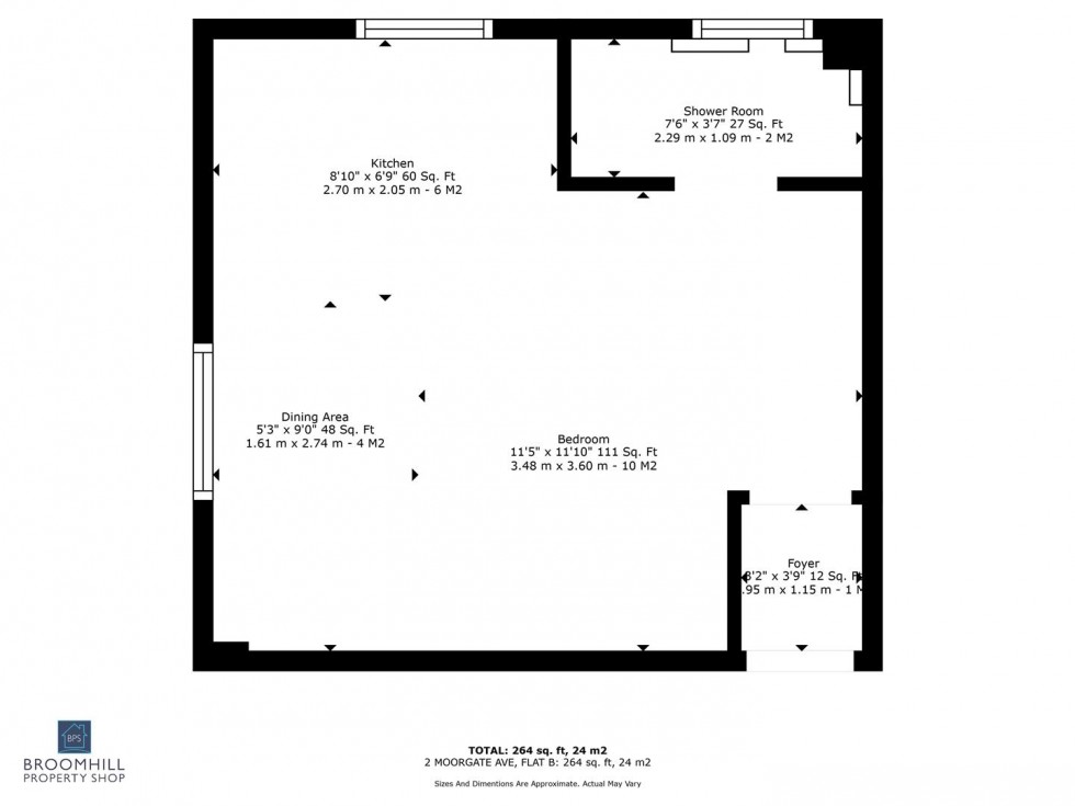 Floorplan for Flat B, 2 Moorgate Avenue, Crookesmoor