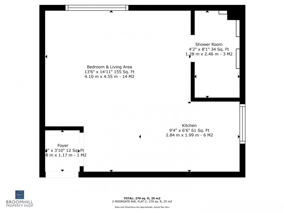 Floorplan for Flat C, 2 Moorgate Avenue, Crookesmoor